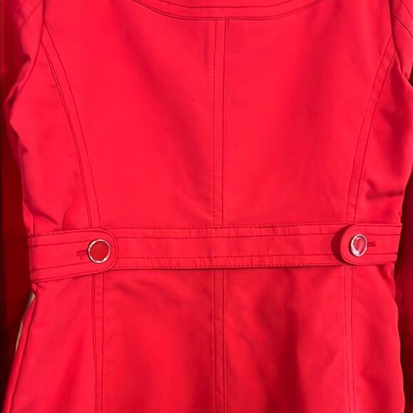 Banana Republic Red Cotton Trench Coat Belted Jacket Lined Women’s Size M NWT - Picture 8 of 10